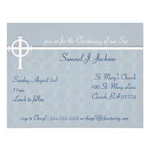 Invitations croisées bleues de baptême