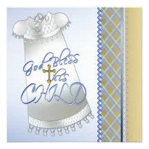 Invitations croisées de baptême de garçons bleus d