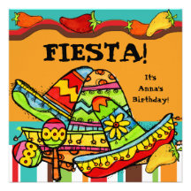 Invitations d'anniversaire customisées par fiesta