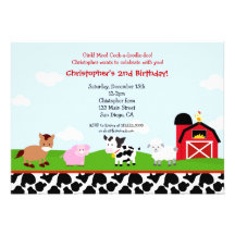 Invitations d'anniversaire de basse-cour de ferme