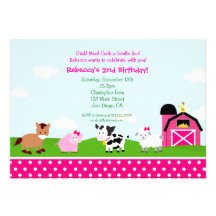 Invitations d'anniversaire de basse-cour de ferme 