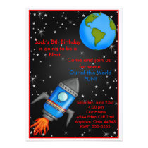 Invitations d'anniversaire de bateau de Rocket d'e invitations