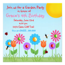 Invitations d'anniversaire de coccinelle de récept