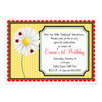 Invitations d'anniversaire de coccinelle et de mar invitations
