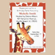 Invitations d'anniversaire de girafe invitations