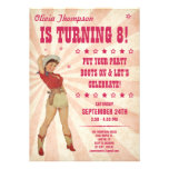 Invitations d'anniversaire de la cow-girl de l'enf