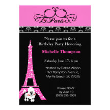 Invitations d'anniversaire de Paris de Tour Eiffel