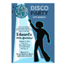 Invitations d'anniversaire de partie de disco