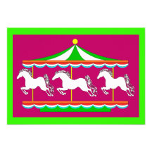 INVITATIONS d'anniversaire de partie de manège de 