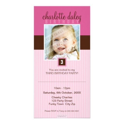 INVITATIONS D'ANNIVERSAIRE DE PHOTO : : beau carré Photocarte Personnalisée