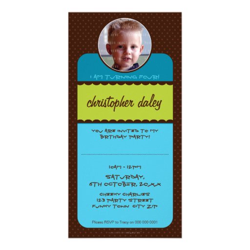 INVITATIONS D'ANNIVERSAIRE DE PHOTO : : cirque 1 Cartes De Vœux Avec Photo