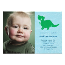 Invitations d'anniversaire de photo de dinosaure