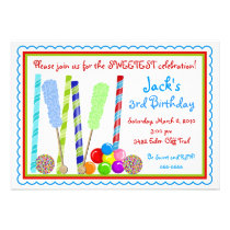 Invitations d'anniversaire de sucrerie invitations