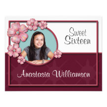 Invitations d'anniversaire de sweet sixteen de gem