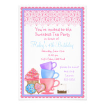 Invitations d'anniversaire de thé du pays des merv invitations