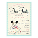 Invitations d'anniversaire du thé | de chiot rétro