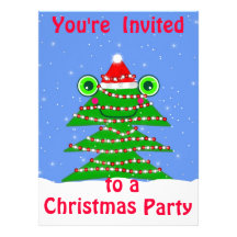 Invitations d'arbre de Noël heureux