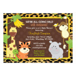 Invitations de baby shower d'amis de jungle de léo