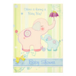 Invitations de baby shower de bébé d'éléphants de 