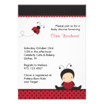 Invitations de baby shower de coccinelle