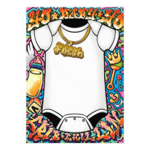 Invitations de baby shower de graffiti de hip hop
