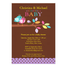 Invitations de baby shower de nid d'oiseau de bébé