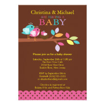 Invitations de baby shower de nid d'oiseau de bébé