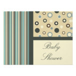 Invitations de baby shower de point de rayure de B