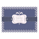 Invitations de baby shower de Polkadot de bleu mar