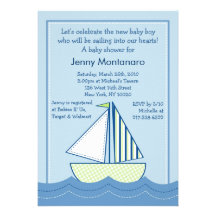 Invitations de baby shower de voiliers de bateaux 
