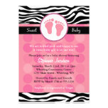 Invitations de baby shower d'impression de zèbre d