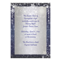 Invitations de bal d'étudiants de nuit étoilée