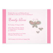 Invitations de baptême de papillons