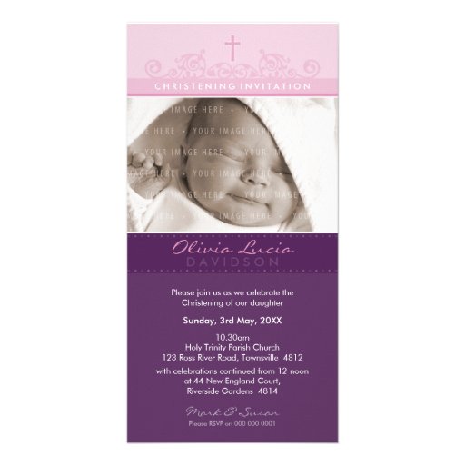 INVITATIONS DE BAPTÊME DE PHOTO : : 4 élégants Modèle Pour Photocarte