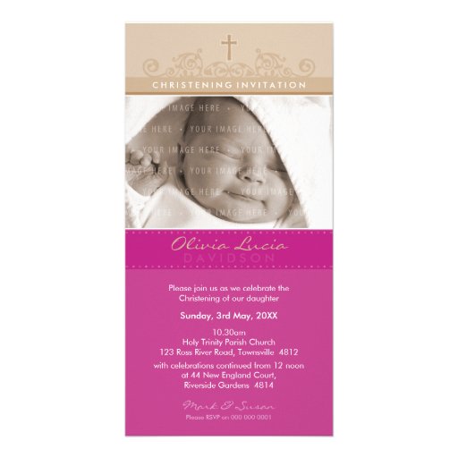 INVITATIONS DE BAPTÊME DE PHOTO : : 5 élégants Cartes Avec Photo