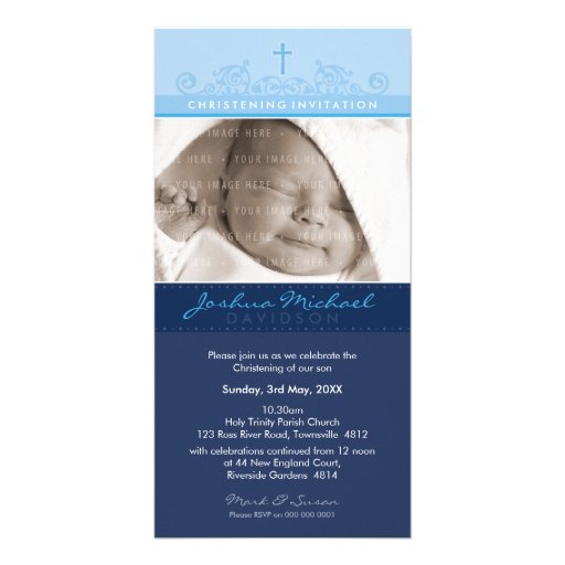 INVITATIONS DE BAPTÊME DE PHOTO : : 6 élégants Cartes De Vœux Avec Photo