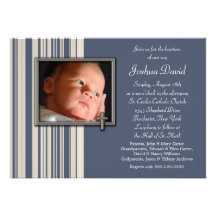 Invitations de baptême de photo de garçon de rayur