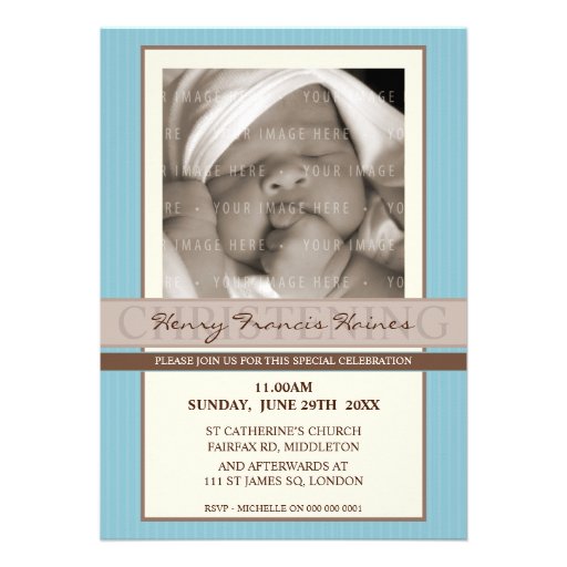 INVITATIONS DE BAPTÊME DE PHOTO : : élégance 8P