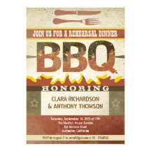 Invitations de barbecue de dîner de répétition
