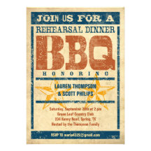 Invitations de BBQ de dîner de répétition