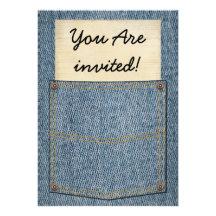 Invitations de BBQ de poche de jeans