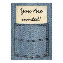 Invitations de BBQ de poche de jeans