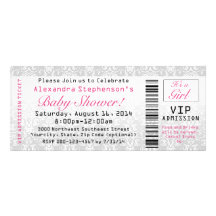 Invitations de billet de baby shower, fille
