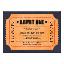 Invitations de billet de film
