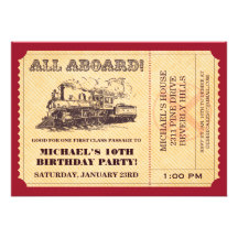 Invitations de billet de train