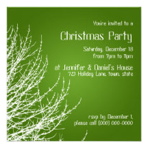 Invitations de blanc de vert d'invitations de fête