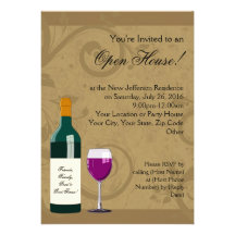 Invitations de Chambre ouverte, thème de vin