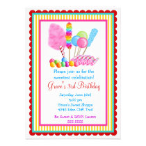 Invitations de cirque de sucrerie avec l'accent ro invitations