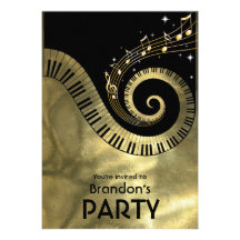 Invitations de clés de piano et de notes de musiqu