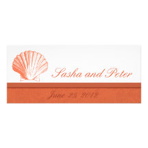Invitations de corail de mariage de plage de Shell